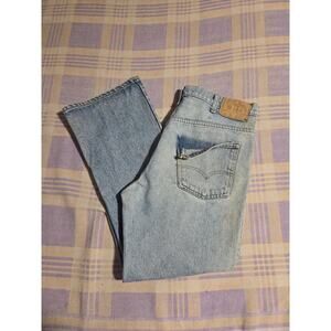 Vtg 80s Levis Boot Cut 517 20517 Light Wash Denim USA Made 35 x 28 Orange Tab?